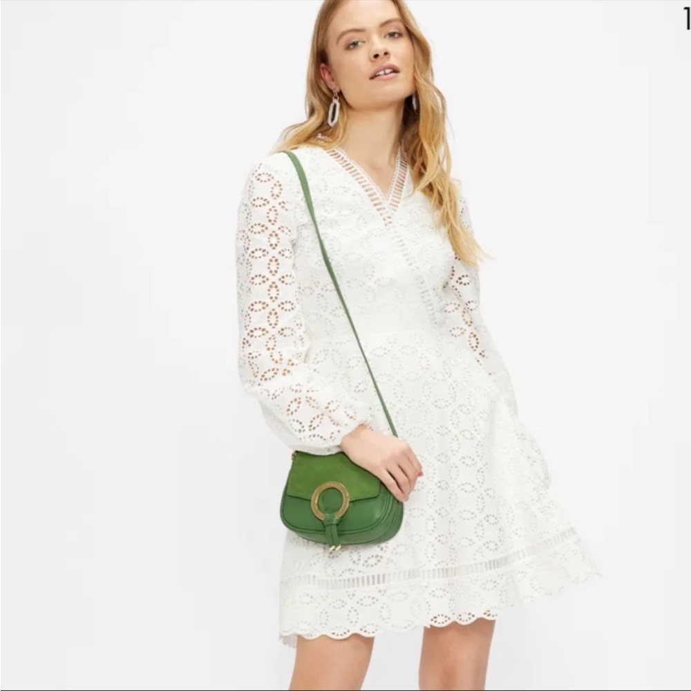 Ted Baker London: broderie long sleeve mini dress